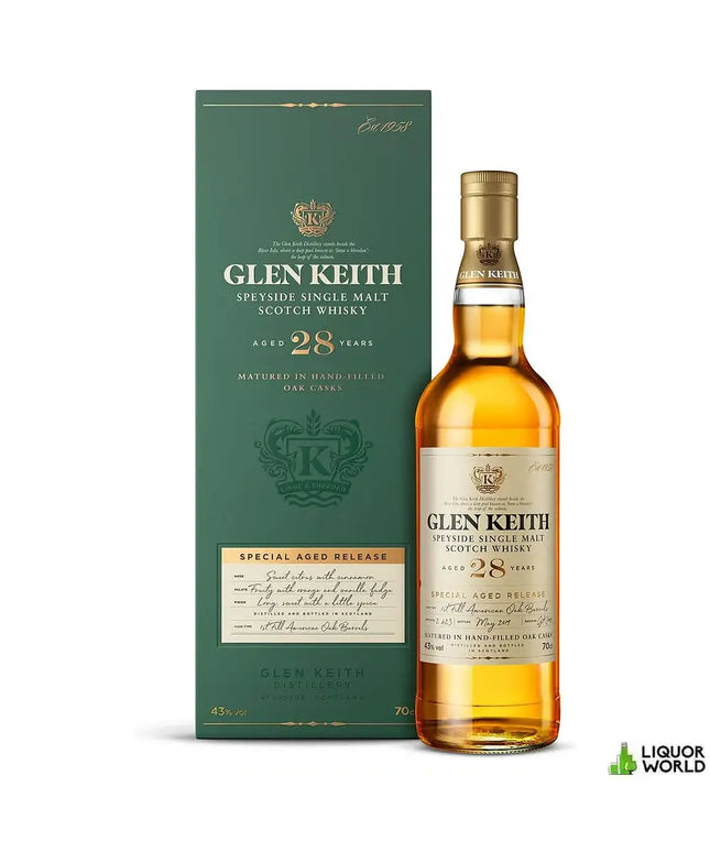 Glen Keith 28 Year Old Speyside Single Malt Scotch Whisky 700mL - Liquorworld