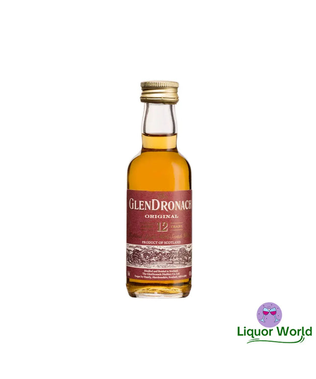 GlenDronach 12 Year Old Single Malt Scotch Whisky Glass Miniature 50mL - Liquorworld