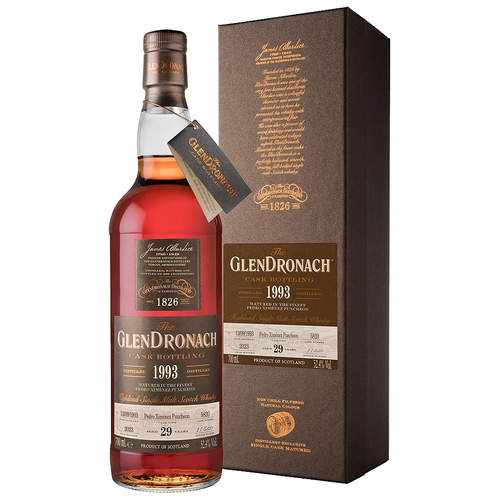 GlenDronach 29 Year Old 1993 Pedro Ximénez Puncheon #5820 Cask Strength Single Malt Scotch Whisky 700mL