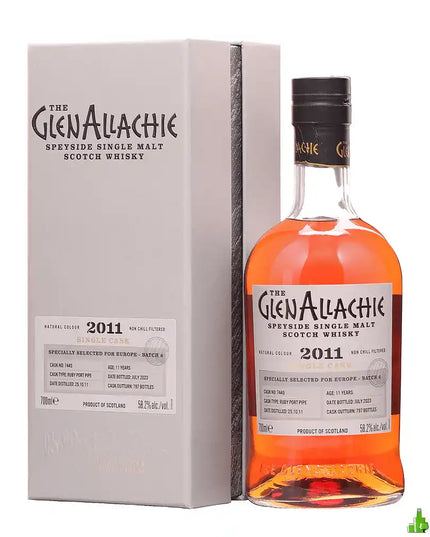 Glenallachie 11 Year Old 2011 Single Cask Ruby Port Pipe Cask Strength Single Malt Scotch Whisky 700mL - Liquorworld