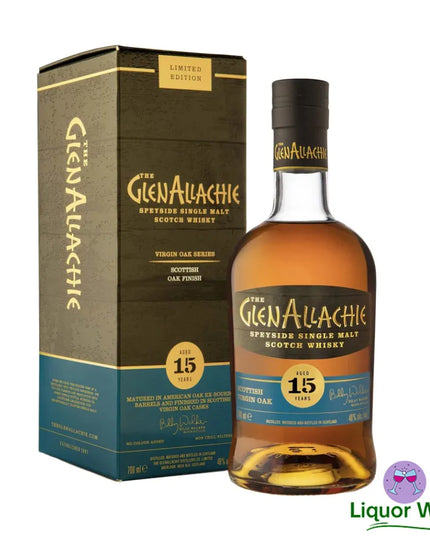 Glenallachie 15 Year Old Scottish Virgin Oak Finish + Glencairn Glass Single Malt Scotch Whisky 700mL - Liquorworld