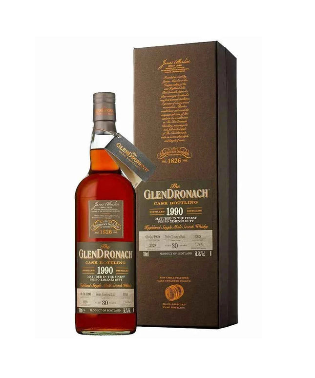 Glendronach 30 Year Old 1990 Cask #9333 PX Butt Cask Strength Single Malt Scotch Whisky 700ml