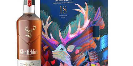 Glenfiddich 18 Year Old Limited Edition Design + Flask Single Malt Scotch Whisky 700mL