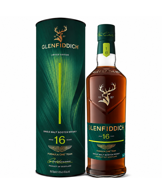 Glenfiddich 16 Year Old Aston Martin F1 2026 Limited Edition Single Malt Scotch Whisky 700mL