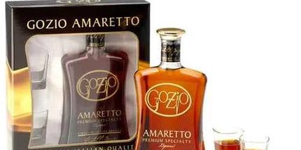 Gozio Amaretto Liqueur + 2 Glasses Gift Pack 700mL