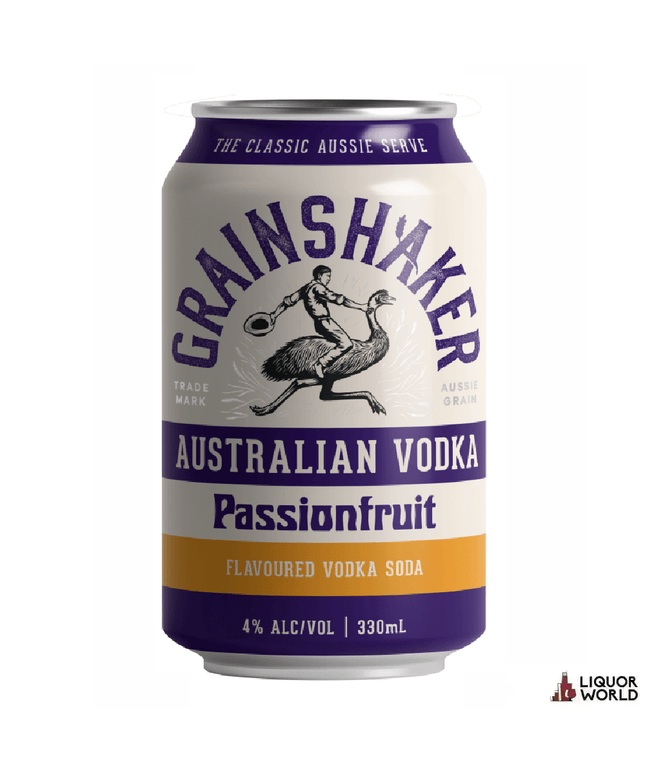 Grainshaker Passionfruit Vodka Premix Cans 330ml (24 Pack) - Liquorworld