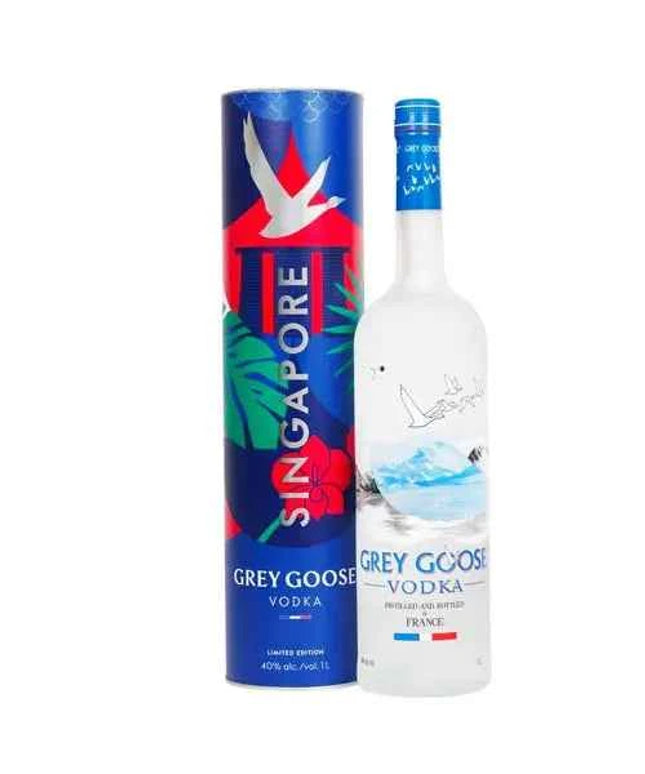 Grey Goose Singapore Limited Edition With Gift Tin French Vodka 1L