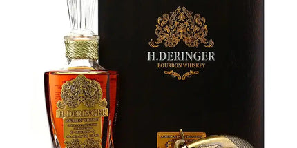 H. Deringer Small Batch Bourbon Whiskey Decanter + Gun Stopper Gift Set 750mL
