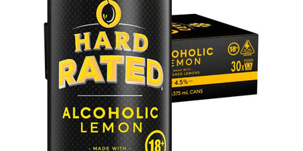 Hard Rated Alcoholic Lemon Case 30 x 375mL Cans - Liquorworld