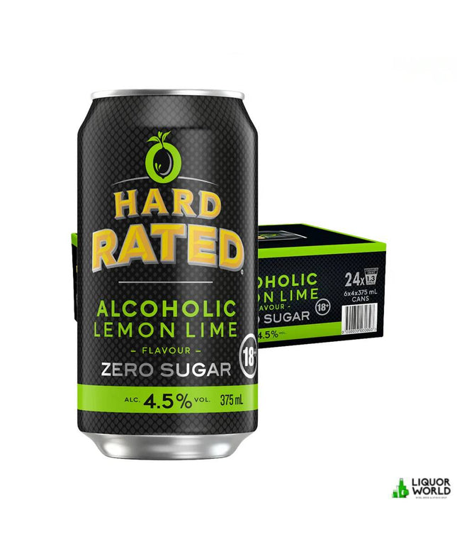 Hard Rated Alcoholic Lemon & Lime Zero Sugar Case 24 x 375mL Cans - Liquorworld