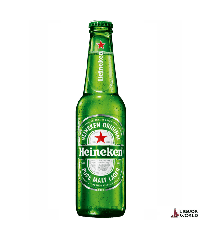 Heineken Lager Beer Bottle 330mL (24 Pack) - Liquorworld