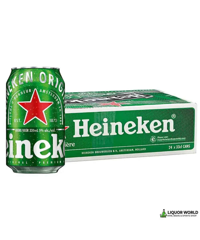 Heineken Lager Beer Imported From Holland Case 24 x 330mL Cans