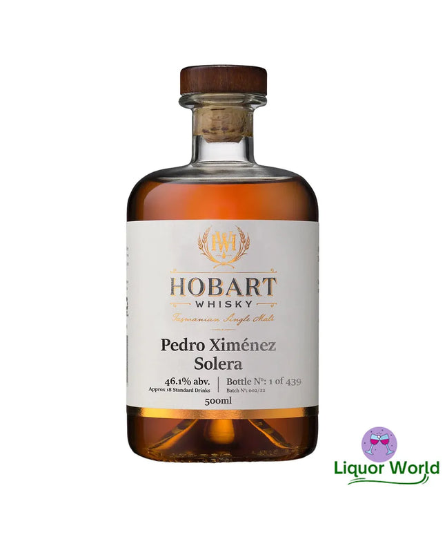 Hobart Whisky Pedro Ximenez Solera Single Malt Australian Whisky 500mL - Liquorworld