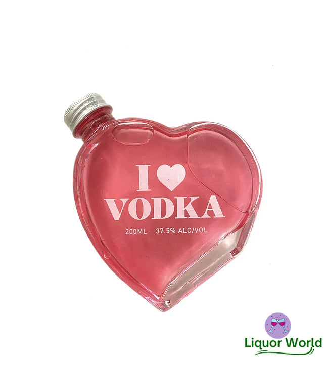 I Love Vodka Heart Shaped Bottle 200mL - Liquorworld