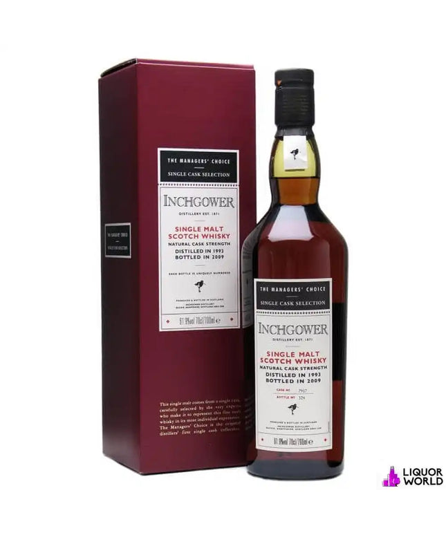Inchgower 1993 The Managers Choice Single Cask Selection Sherry Cask Single Malt Scotch Whisky 700ml - Liquorworld