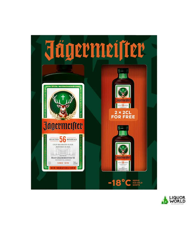 Jagermeister Herb Liqueur Gift Pack 700mL + 2 x Miniature 20mL - Liquorworld