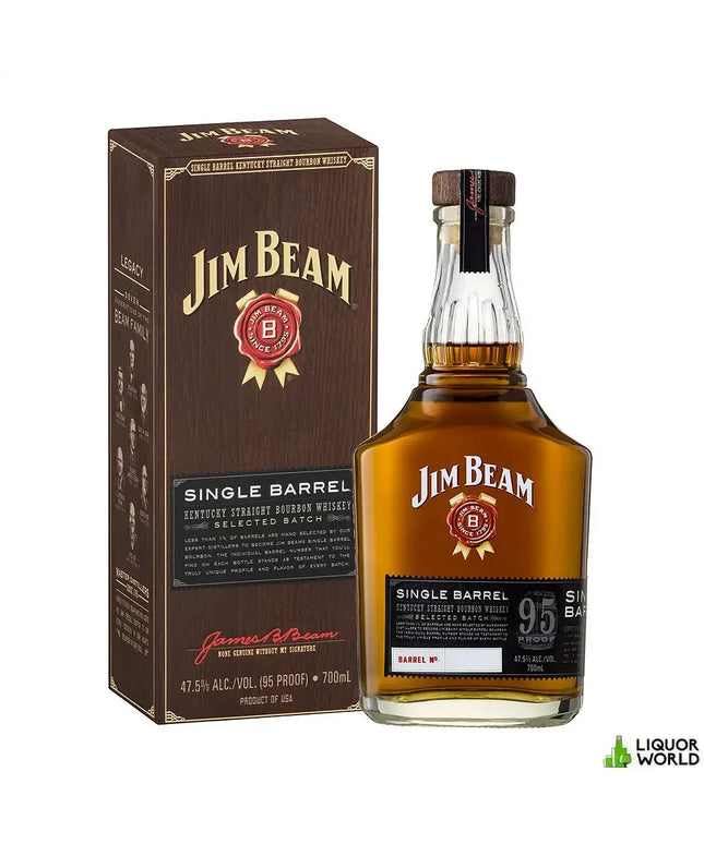 Jim Beam Single Barrel 95 Proof 47.5% Kentucky Straight Bourbon Whiskey 700mL - Liquorworld