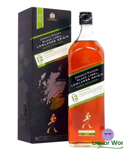 Johnnie Walker Black Label Lowlands Origin 12 Year Old Blended Scotch Whisky 1L