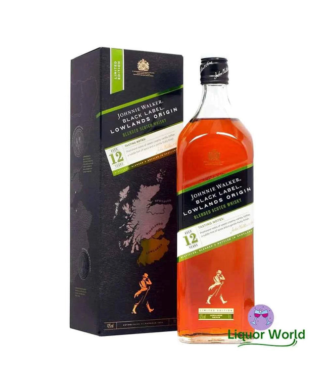 Johnnie Walker Black Label Lowlands Origin 12 Year Old Blended Scotch Whisky 1L