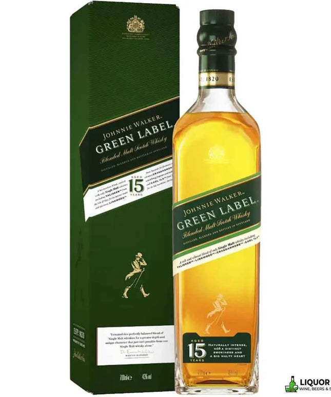 Johnnie Walker 15 Year Old Green Label Blended Scotch Whisky 700mL