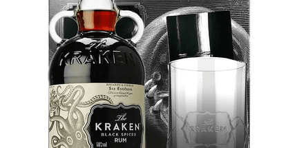 Kraken Black Spiced Rum 1L + Smoked Highball Glass Gift Pack - Liquorworld