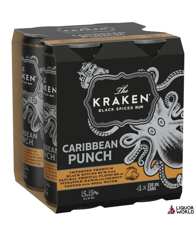 Kraken Spiced Rum Caribbean Punch Cans 330ml (24 Pack) - Liquorworld