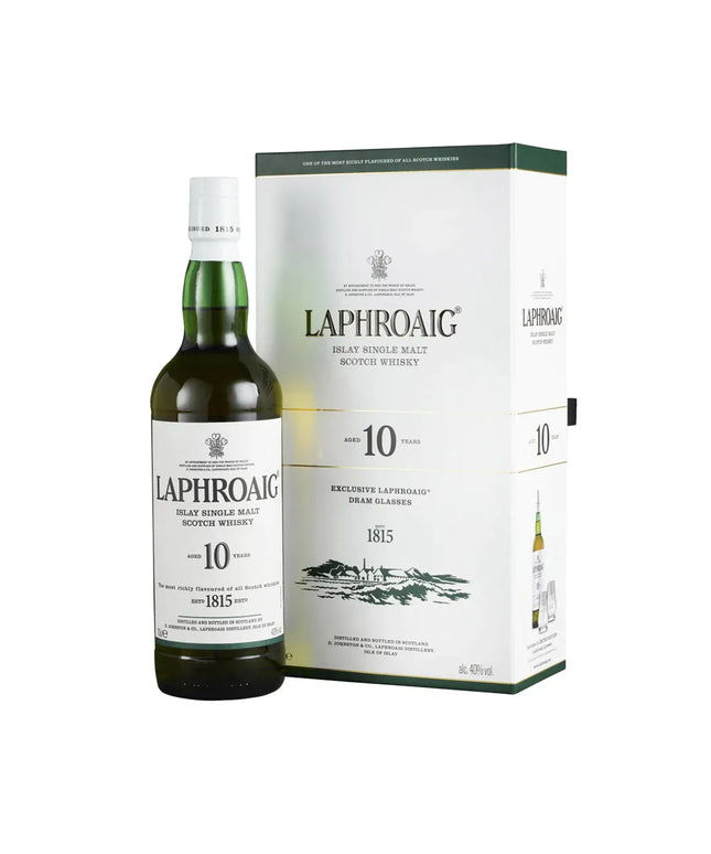 Laphroaig 10 Year Old + 2 Glasses Gift Pack Single Malt Scotch 700ml - Liquorworld