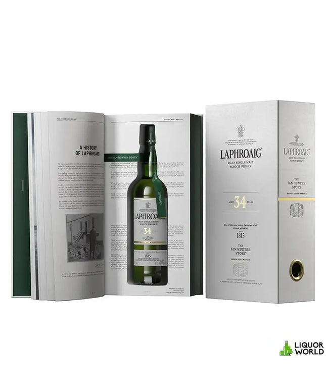 Laphroaig 34 Year Old The Ian Hunter Story Book #4 Malt Master Single Malt Scotch Whisky 700mL