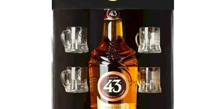 Licor 43 Liqueur with 4 Mini Beer Glass Gift Pack 700ml