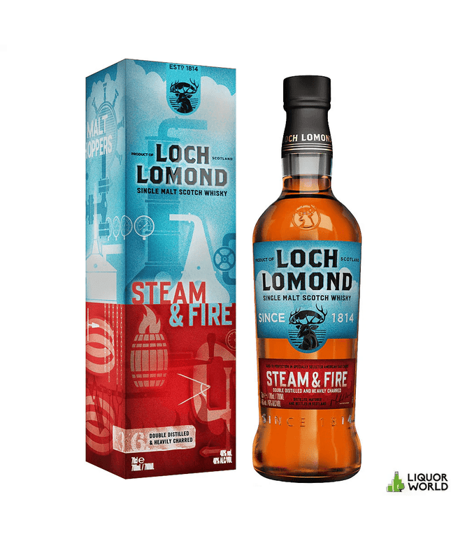 Loch Lomond Steam & Fire Double Distilled and Heavily Charred Single Malt Scotch Whisky 700mL - Liquorworld