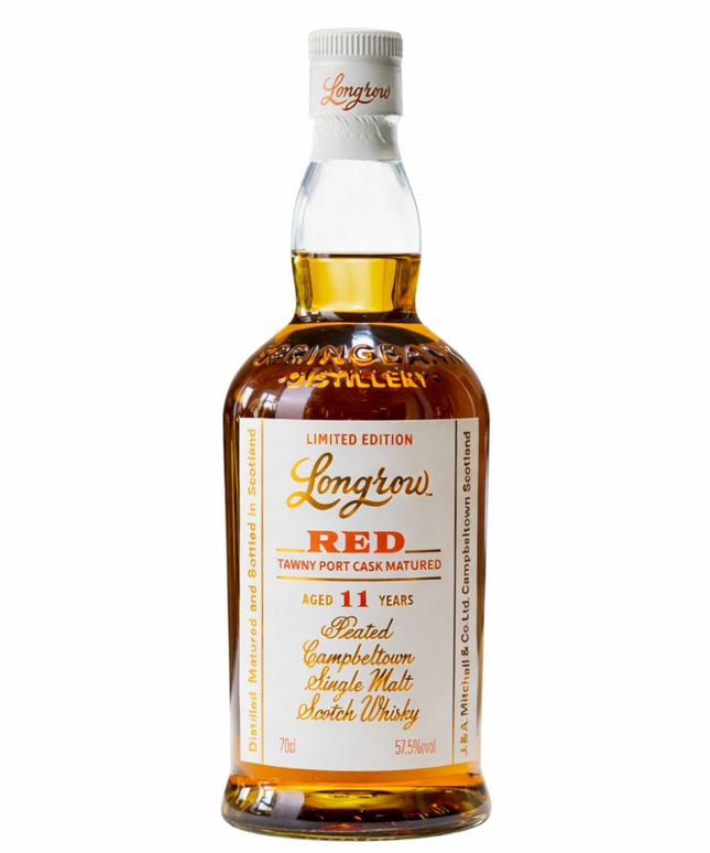 Longrow 11 Year Old Red Tawny Port Cask Matured Peated Campbeltown Single Malt Scotch Whisky 700mL