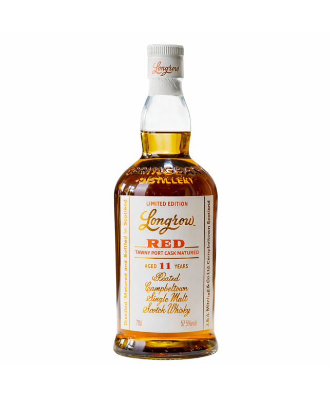 Longrow 11 Year Old Red Tawny Port Cask Matured Peated Campbeltown Single Malt Scotch Whisky 700mL