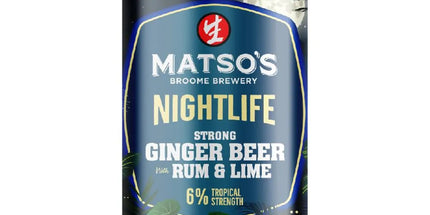 Matsos Nightlife Strong Ginger Beer with Rum & Lime 330ml (24 Pack) - Liquorworld