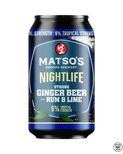 Matsos Nightlife Strong Ginger Beer with Rum & Lime 330ml (24 Pack) - Liquorworld
