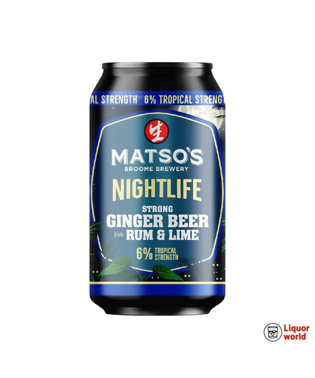 Matsos Nightlife Strong Ginger Beer with Rum & Lime 330ml (24 Pack) - Liquorworld
