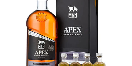 Milk & Honey Apex Pomegranate Wine Cask Strength Single Malt Israeli Whisky 700mL + Tasting Gift Pack 4 x 50mL - Liquorworld