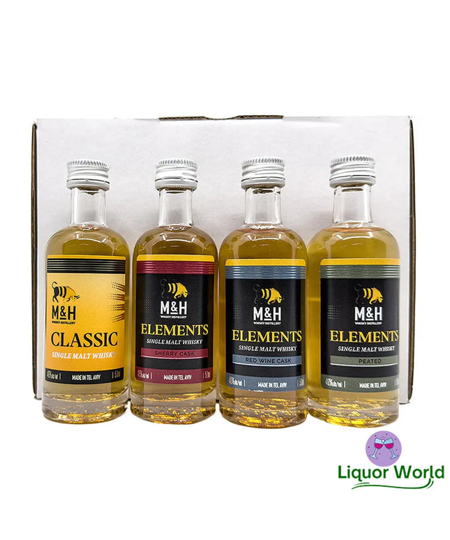 Milk & Honey Elements Single Malt Israeli Whisky Tasting Miniature Collection 4 x 50mL - Liquorworld