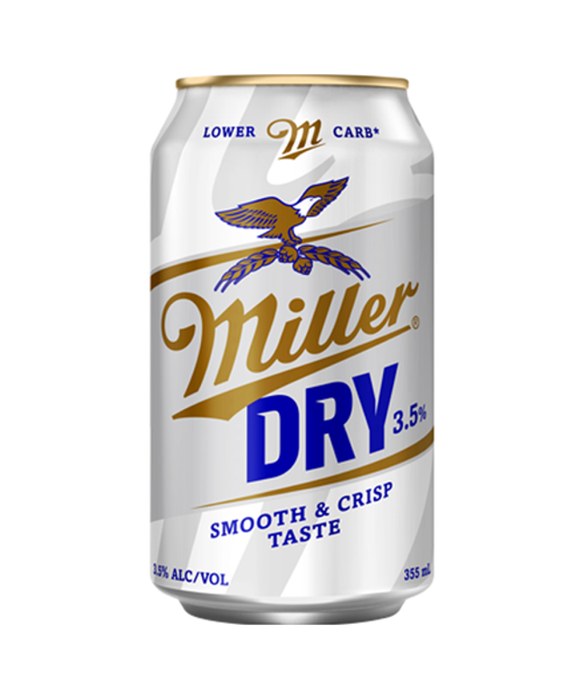 Miller Dry 3.5% 355ml Can (24 Pack / Case of 4x6-Pack)