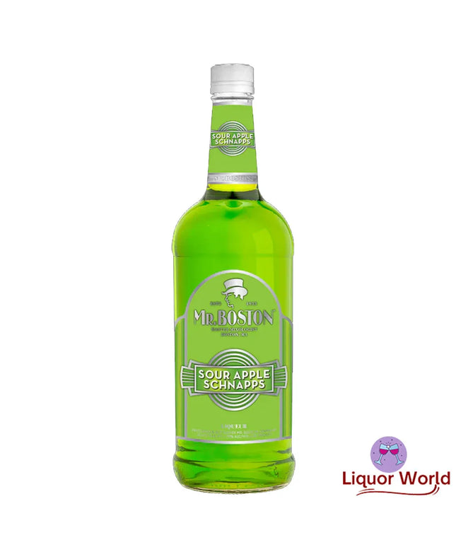 Mr Boston Sour Apple Schnapps 1Lt - Liquorworld