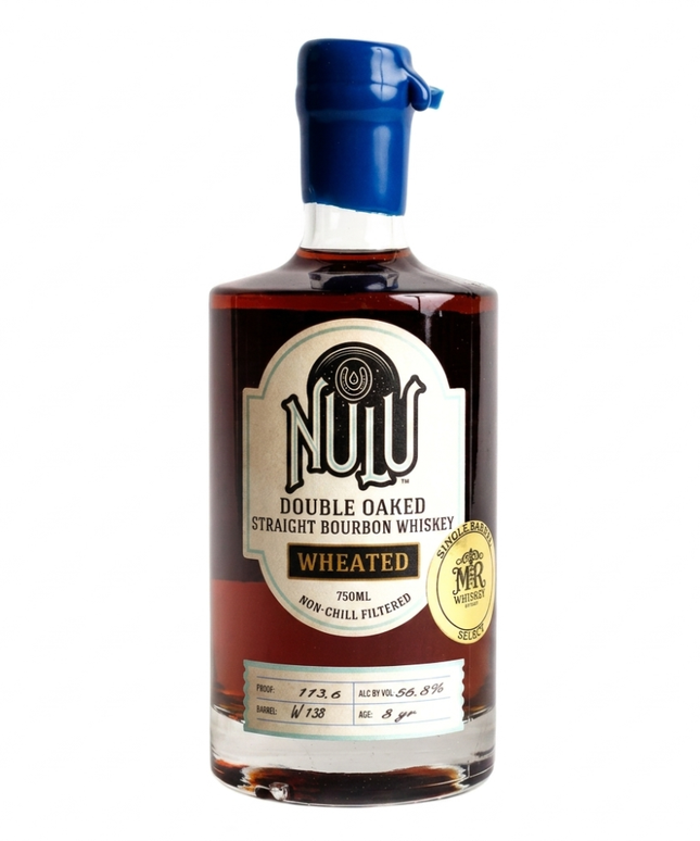 NULU 8 Year Old Double Oaked Wheated Single Barrel Cask Strength Straight Bourbon Whiskey 750mL