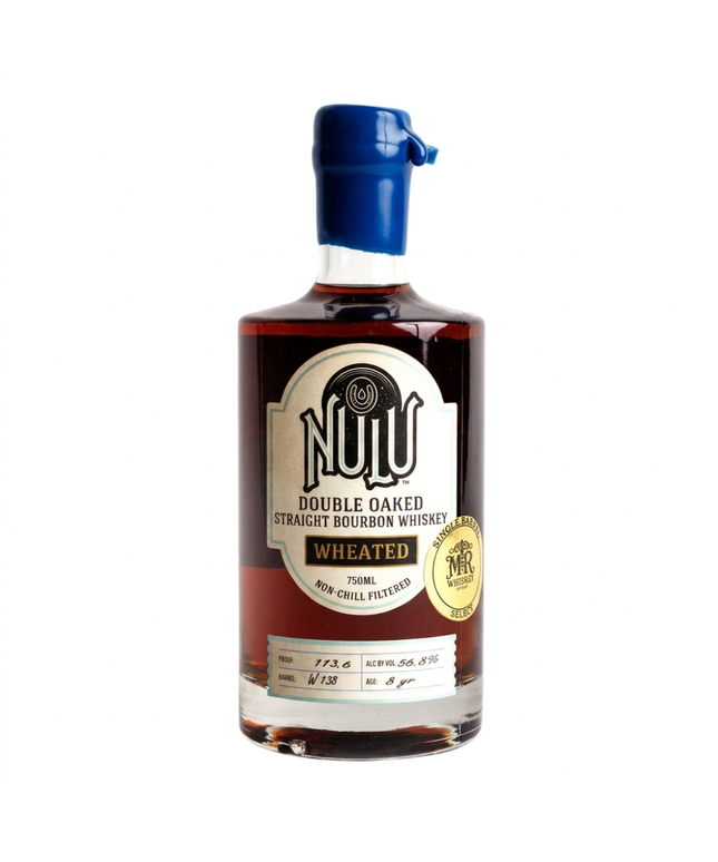 NULU 8 Year Old Double Oaked Wheated Single Barrel Cask Strength Straight Bourbon Whiskey 750mL