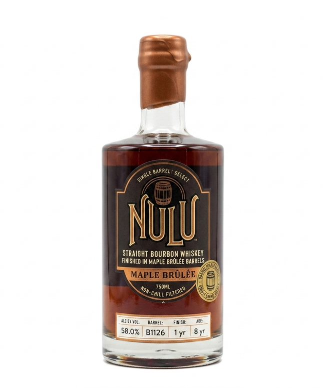NULU 8 Year Old Maple Brulee Single Barrel Cask Strength Straight Bourbon Whiskey 750mL