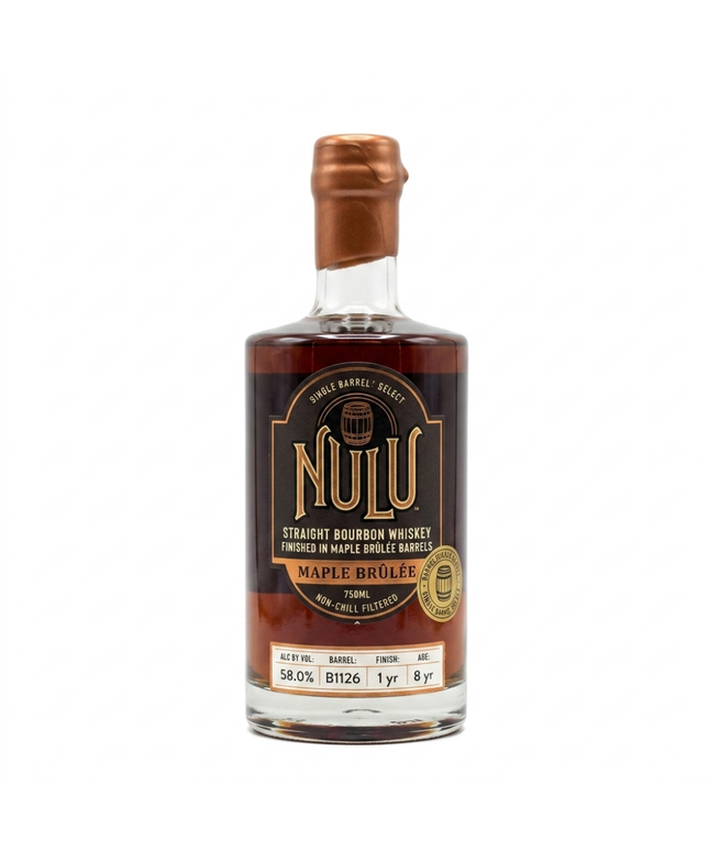 NULU 8 Year Old Maple Brulee Single Barrel Cask Strength Straight Bourbon Whiskey 750mL
