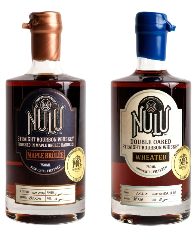 NULU 8 Year Old Single Barrel Bundle Maple Brulee + Double Oaked Wheated Straight Bourbon Whiskey 2 x 750mL