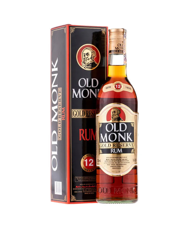 Old Monk 12 Year Old Gold Reserve Indian Rum 750mL - Liquorworld