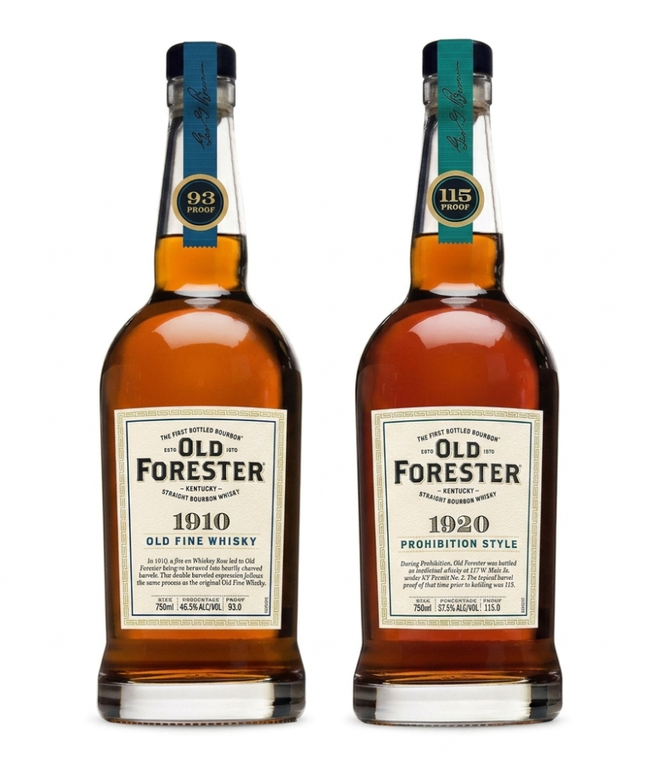 Old Forester 1910 Old Fine Whisky + 1920  Prohibition Style Kentucky Straight Bourbon Whiskey 2 x 750mL