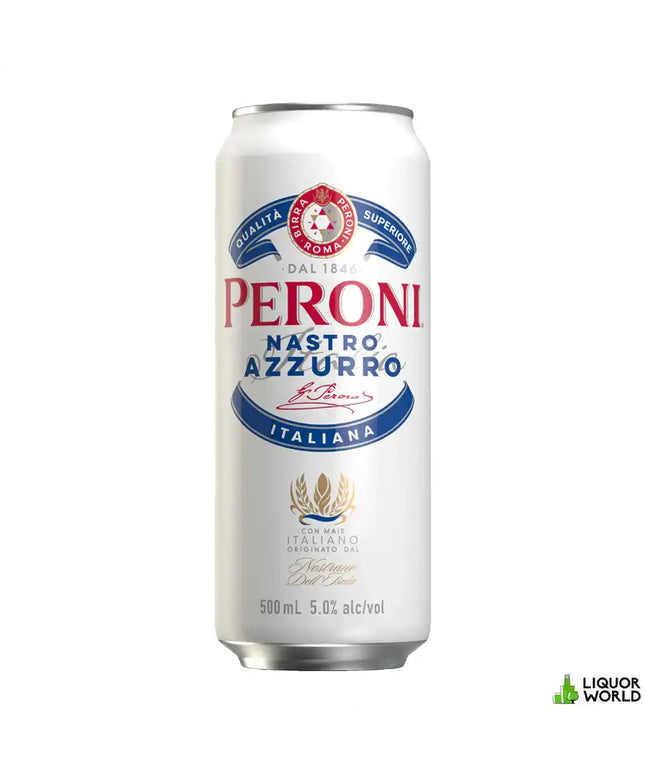Peroni Nastro Azzurro Imported From Italy Beer Case 24 x Pack 500mL Cans - Liquorworld