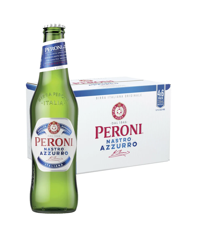 Peroni Nastro Azzurro Imported From Italy Beer Case 24 x Pack 330mL Bottles