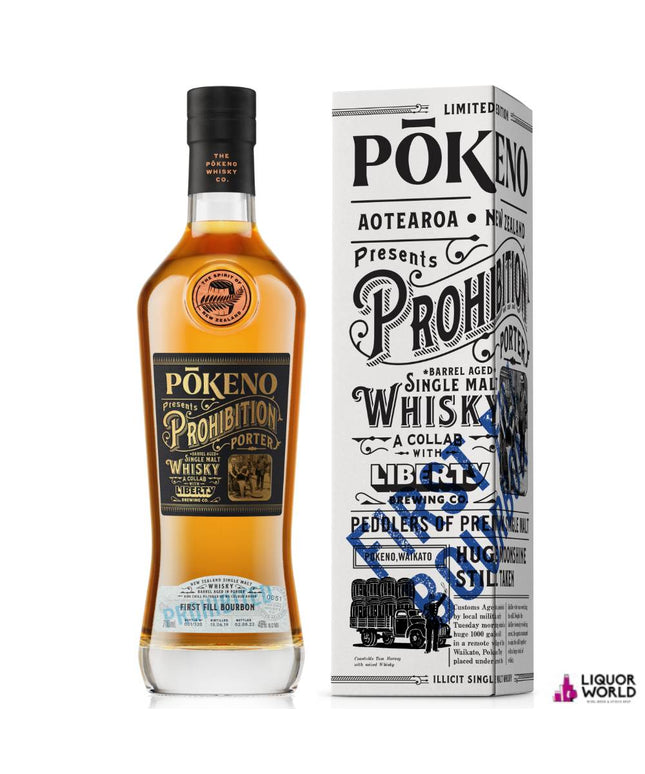 Pokeno Prohibition ex Porter Cask Limited Release Single Malt New Zealand Whisky 700ml - Liquorworld