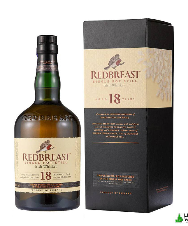Redbreast 18 Year Old Single Pot Still Irish Whiskey 700mL - Liquorworld